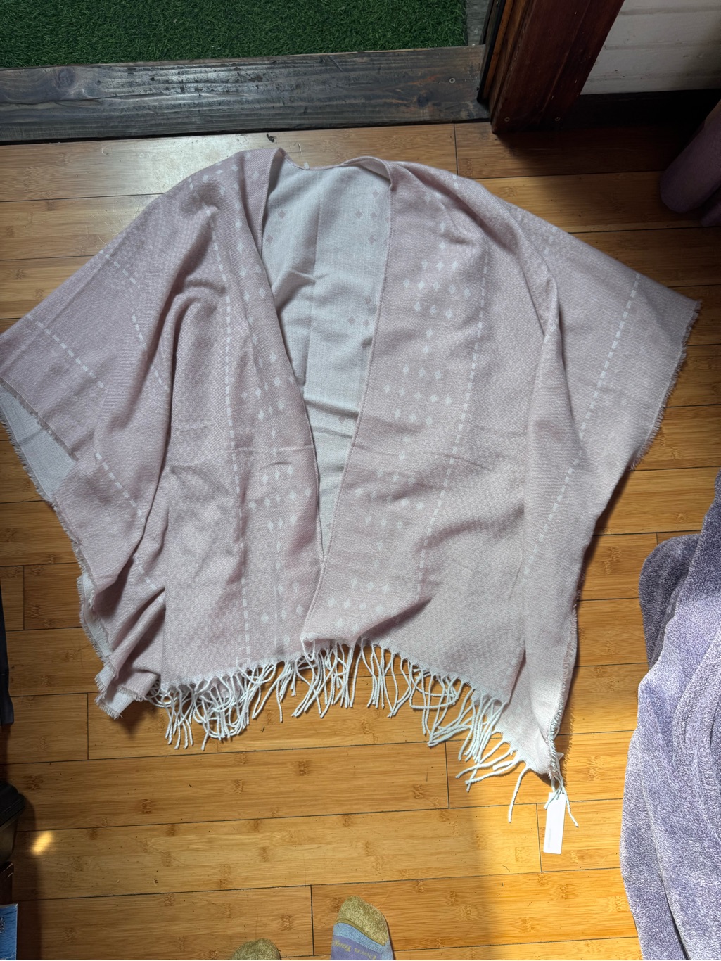 Gentle Fawn Blush Pink Fringe Wrap Scarf
